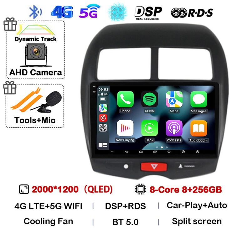 Android 14 Auto Car Radio Carplay For Mitsubishi ASX 1 2010 - 2017 Multimedia Video Player Navigation GPS 2 Din DVD Head Unit 4G
