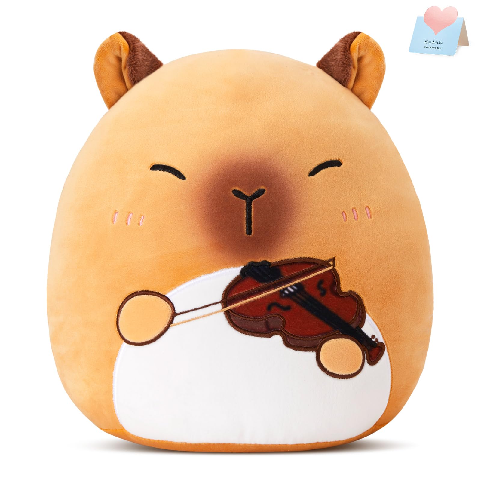 

Glow Guards 12-inch Brown Capybara Plush Pillow, Soft Capybara Stuffed Animal Holding a Violin, Cute Capybara Plush Toy, Gift for Boys, Girls, Kids,