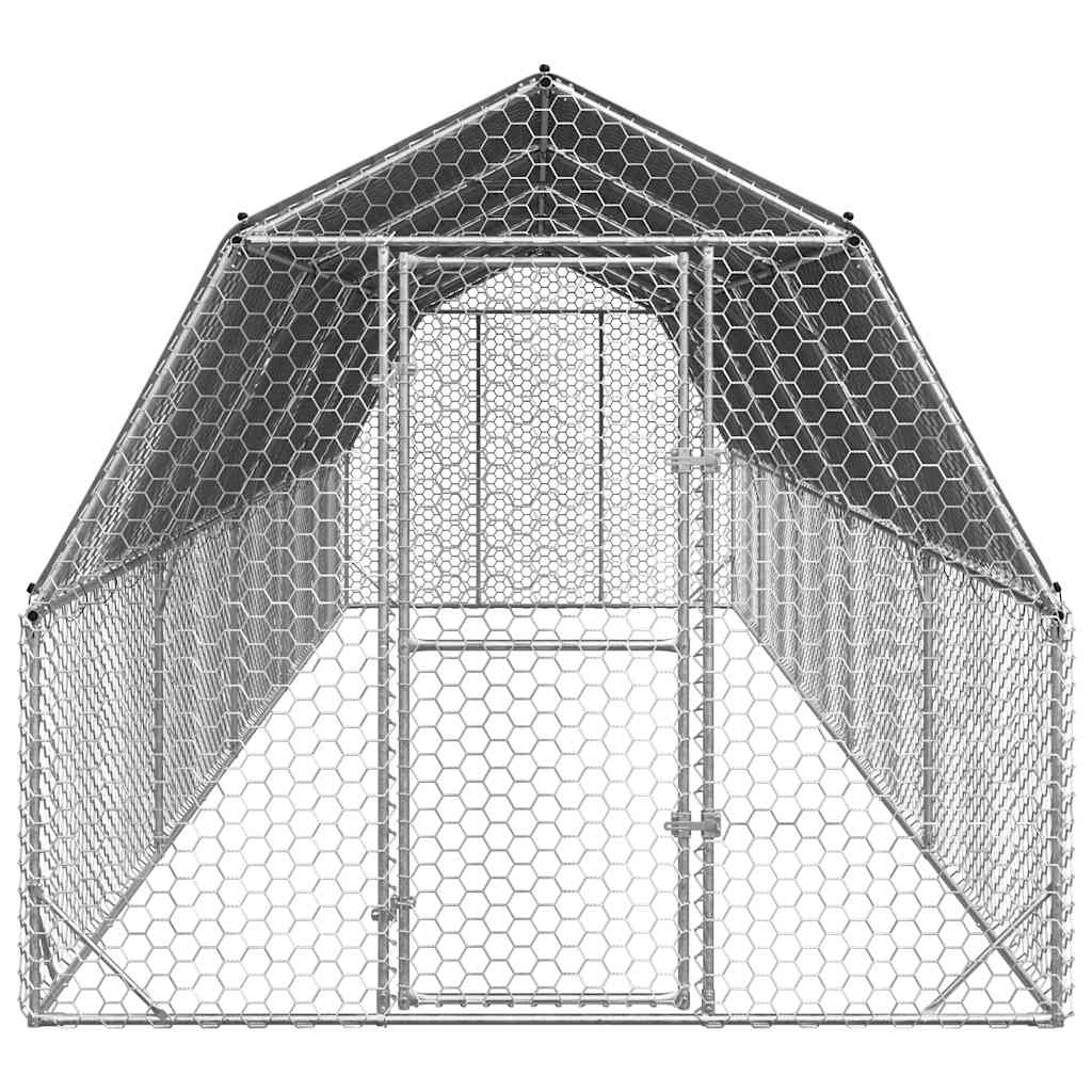 Vidaxl Gabbia con Tetto 2,5X10X2,25 M Acciaio Zincato