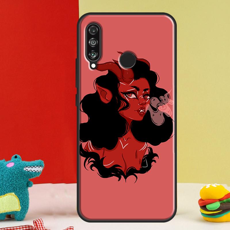 Devil Girl Woman For Huawei Nova 5T 9 10 SE 12i 12s 11i Y91 Y90 Y60 Y70 Y72 Y61 P60 P30 Pro P20 P40 Lite Case