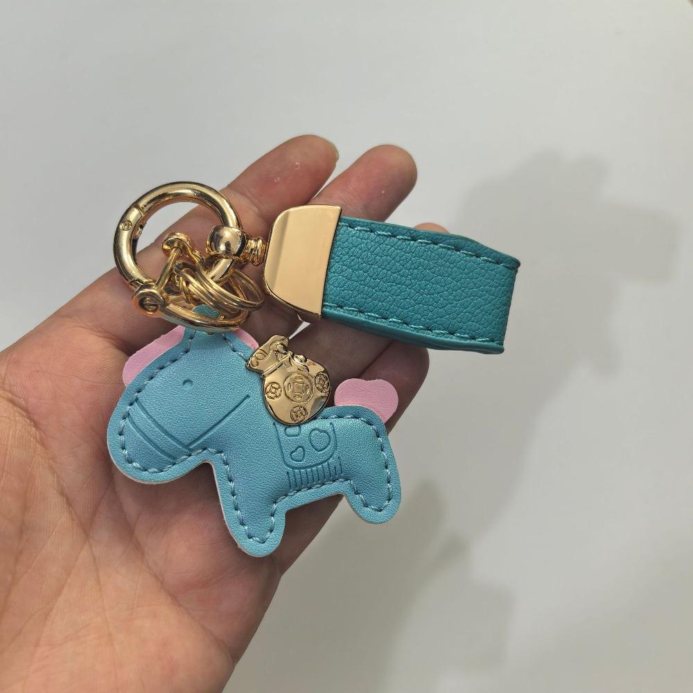 Cartoon Horse Pendant Year of Horse Zodiac Pony Bag Hanging Horse Car Keychain  Year of The Horse