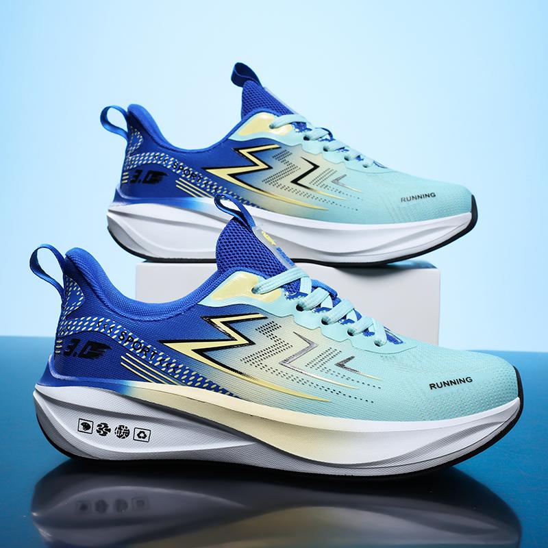 Mens Running Shoes  New Mesh Breathe Lightweight Cushioning Thick Sole Marathon Sneakers Fashion Multi-Color Casual Sneakers