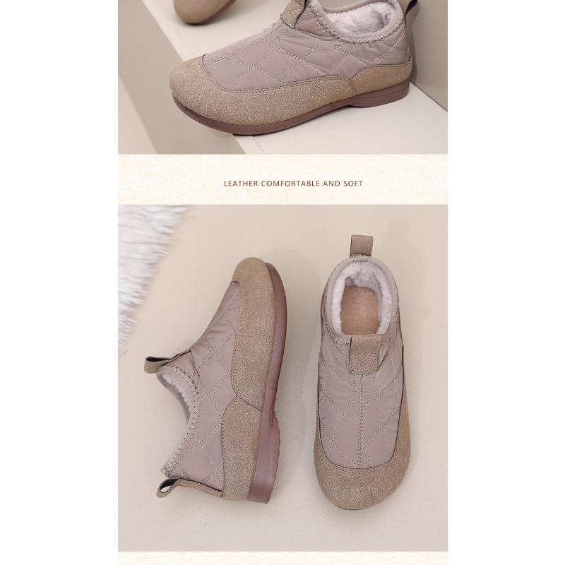 Women's Slip-On Loafers, Cozy Faux Fur Lined Winter Shoes with Soft Flexible Sole, Comfortable Memory Foam Casual Driving Shoes for Women