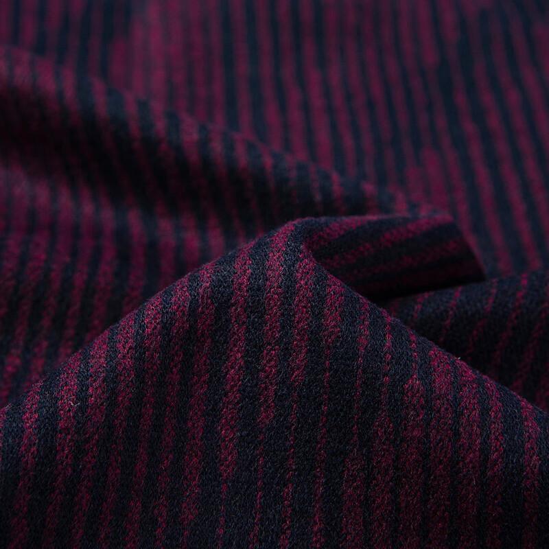 MONTAGUT Men's Luxury Striped Wool Blend Long-Sleeve Shirt