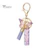 Letter A-Z Key Holder Purple Series Keychain Pendant, Sequins Star Initial Charm Chain with Butterfly Tassel Design, for Bag Purse Backpack Non-fading