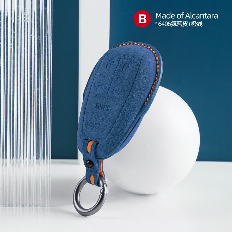 Alcantara Suede Car Key Case Cover Shell For Alfa Romeo Giulia Stelvio Mito Giulietta Brera 4C 159 Gta 147 156 Mito 166 Gt Jtd