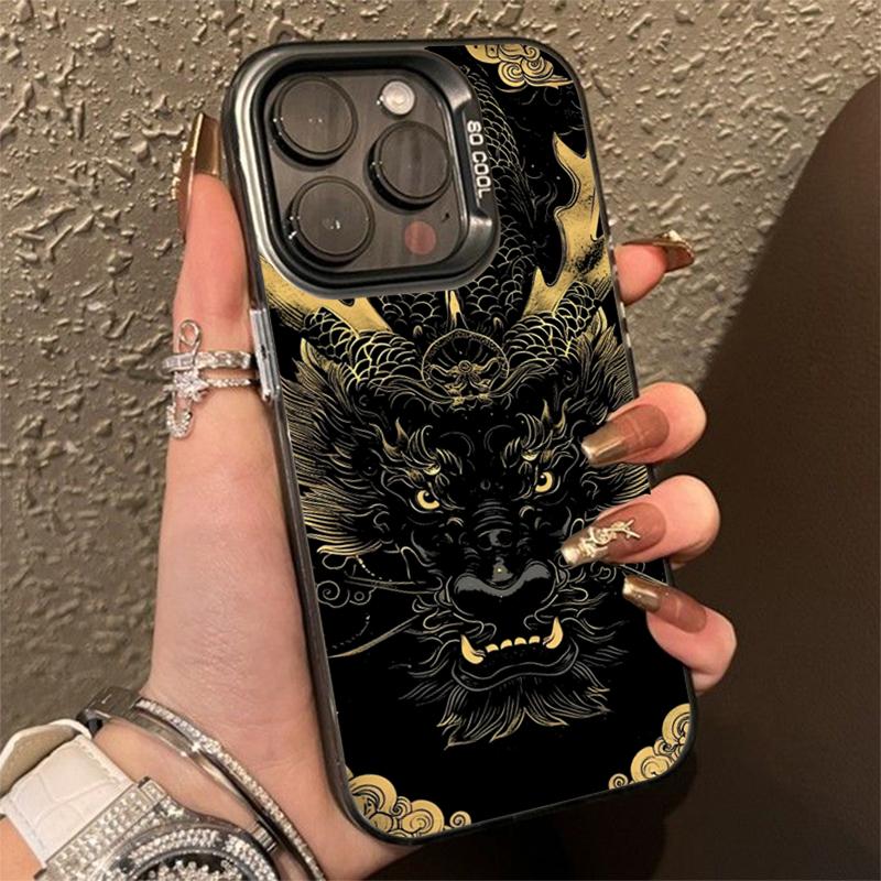 Cool dragon totem Phone case iPhone 15 Pro Max 11 12 13 16 14 Plus Silicone Shockproof Case Lens protector shell