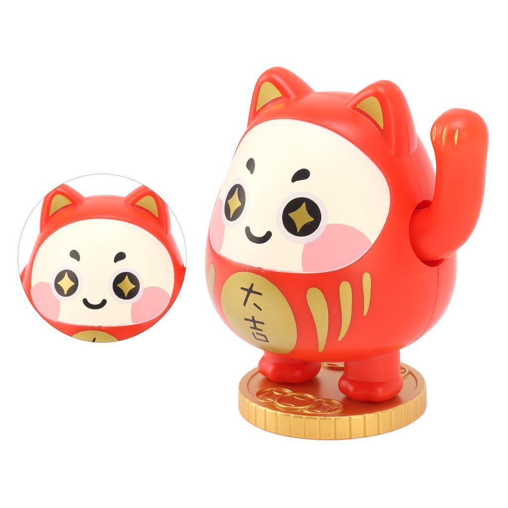 Waving Lucky Cat Solar Powered Decorative Ornament Fortune Cat Figure for Car Home Restaurant Cafe