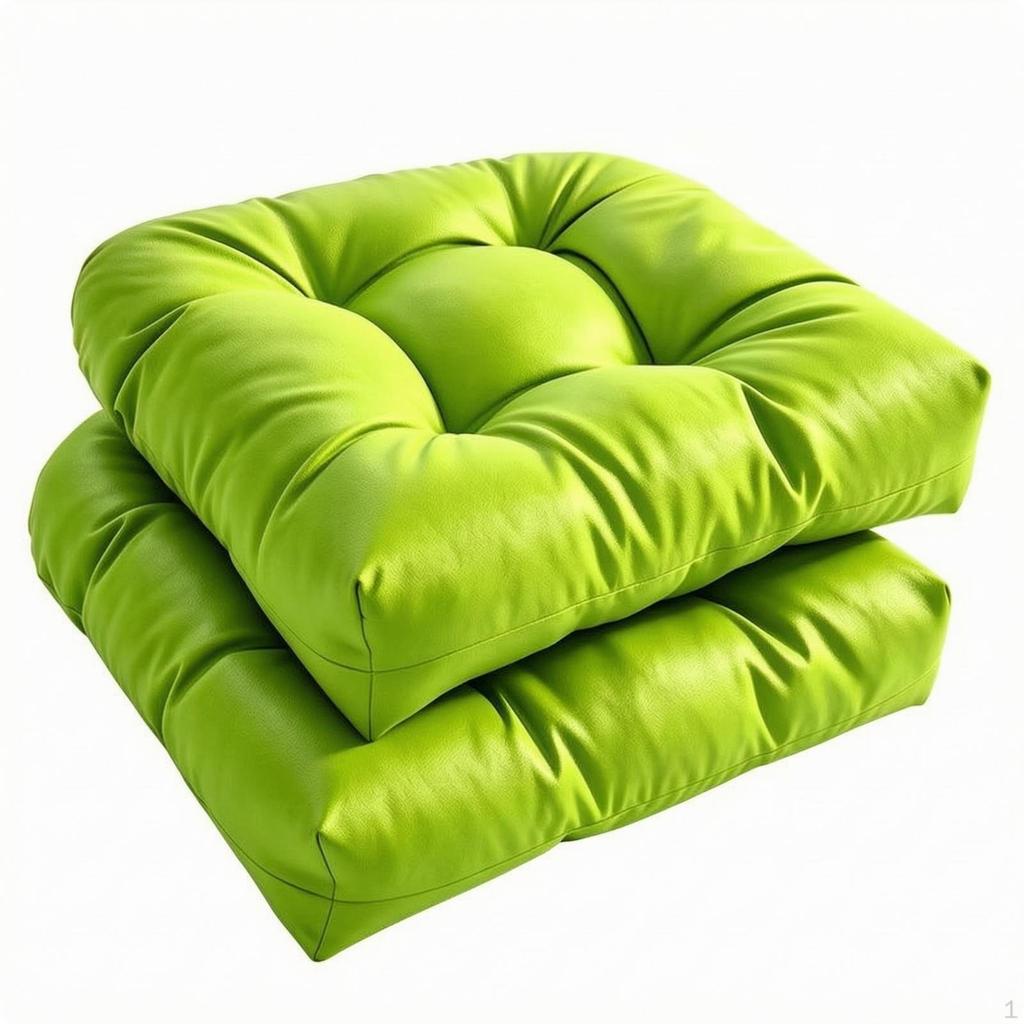 2 Pieces Tufted Seat Cushions Thick Soft Fill, Smooth Textile Finish, Contoured Cushions, for Patio