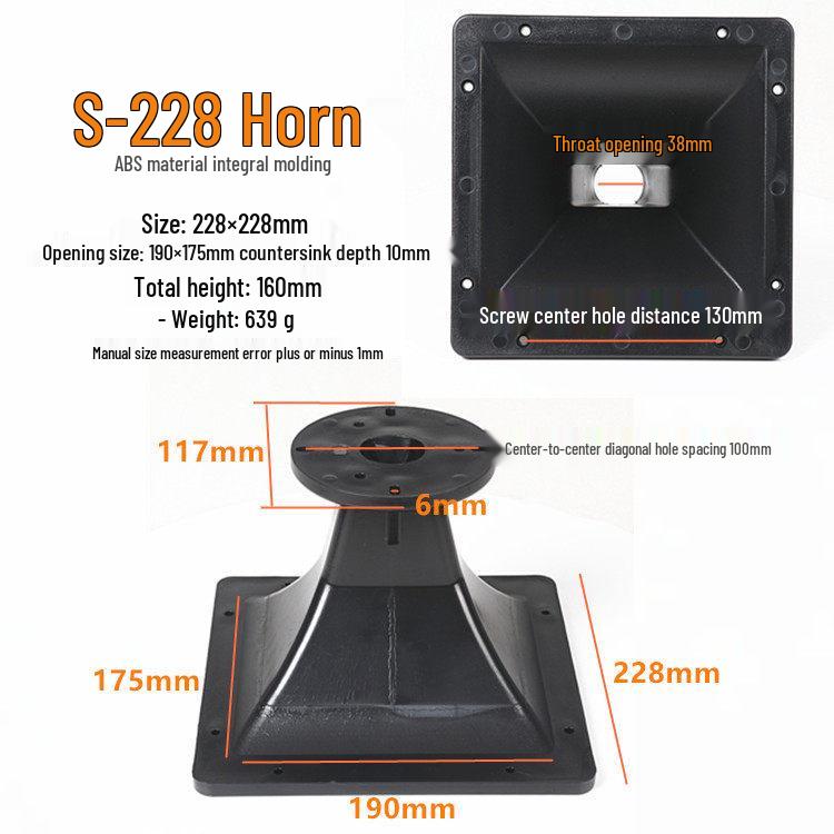Speaker Treble Horn Throat Opening 26mm 38mm Integrated Flat Square Tube Accessories