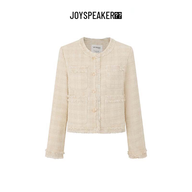 

JOY SPEAKER Women s French Style Tweed Jacket L