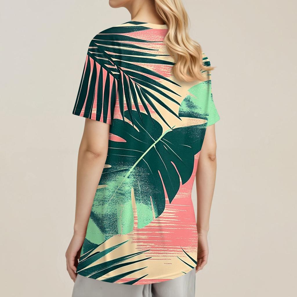 Modisches, lässiges Pullover-Oberteil mit kurzen Ärmeln und Rundhalsausschnitt für Damen