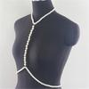 Luxurious Artificial Pearls Chest Chain for Women Front Chest Chain Bikini Chain Necklace Evening Party Body Jewellery