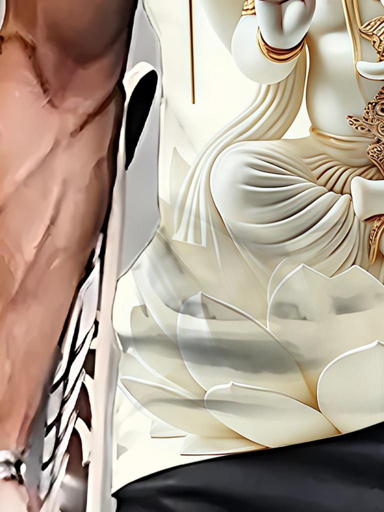 3D-gedrucktes Herren-T-Shirt mit Lord Lotus Design, Rundhalsausschnitt – Sommerliche Freizeitkleidung für Outdoor-Aktivitäten, Laufen & Fitness, Perfekt als Geschenk oder Bequem