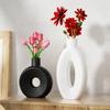 A Top Quality Hollow Out Round Oval Vase Epoxy Resin Mold DIY Handmade Flowerpot Gypsum Plaster Cement Concrete Mould Decoration