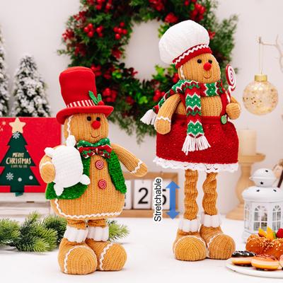 Weihnachten Lebkuchenmann Plüschpuppe Teleskopbein Junge Mädchen Lebkuchenpuppe Weich