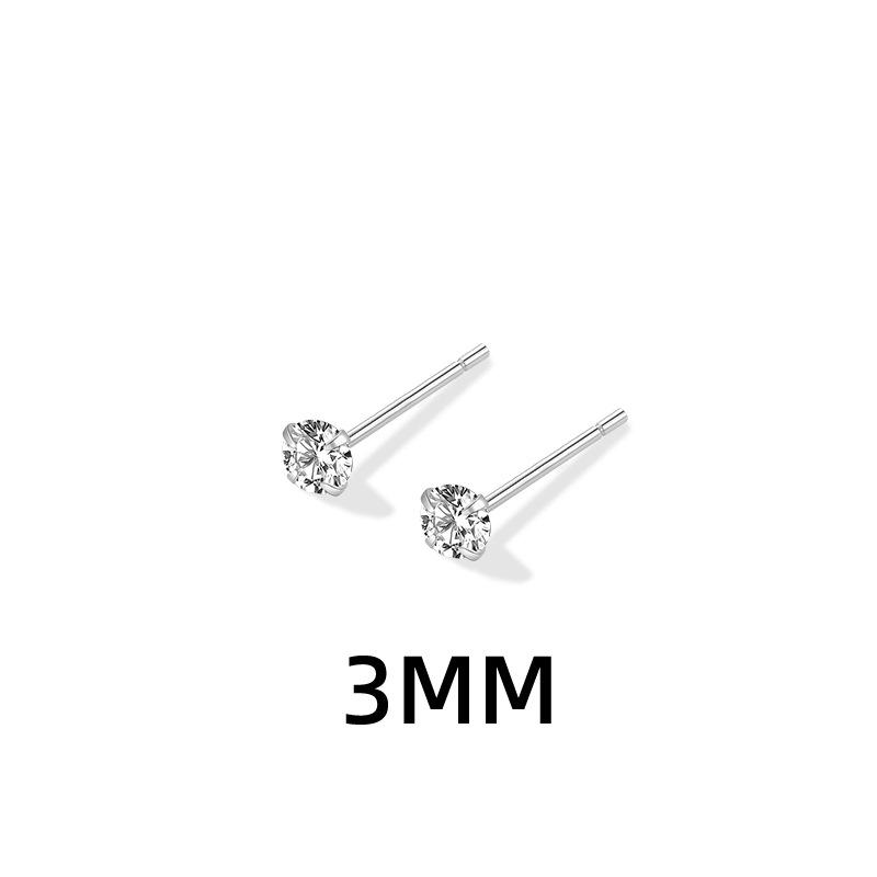 

Супер Блестящие Серьги-пусеты с Цирконом на Четырех Лапках: Минималистичный повседневный стиль, Универсальный пирсинг хряща, Модный круглый дизайн Copper (White Gold Color with Ear Stopper)