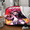 Customiz Name Personality Demon Slayer Nezuko Blanket Soft &Warm Sofa Office Bed Travel Lunch Break Blanket, Gift Suitable All Seasons