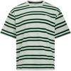 Sports Club Round Neck Drop Shoulder Striped Short Sleeve T-Shirt Unisex T-Shirts Hydrogen-Green 6006003-377