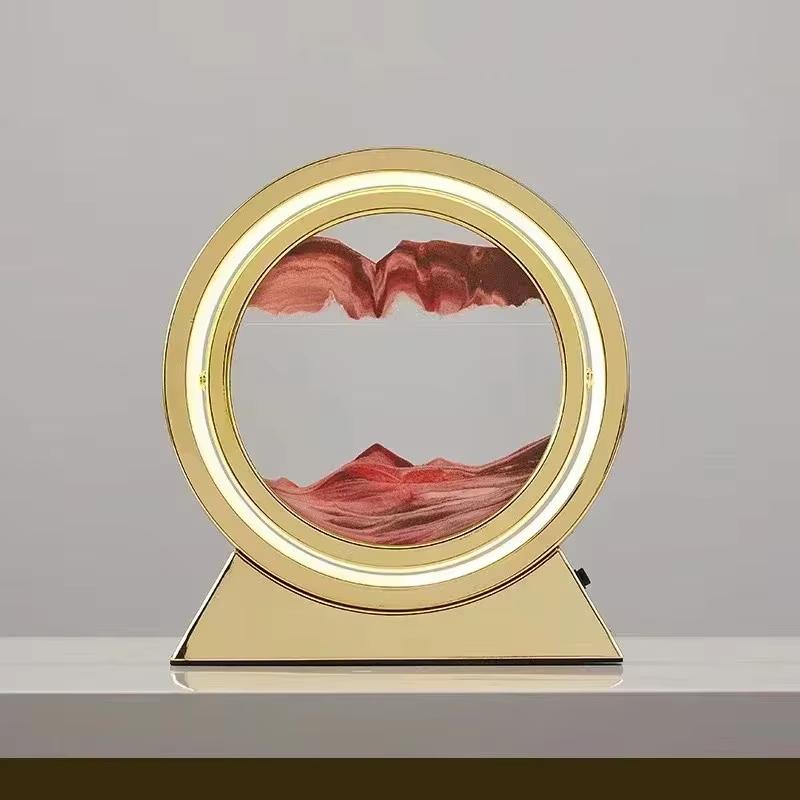 Sandscape Kinetic Sand Art Picture Quicksand Table Lamp Dynamic Liquid Hourglass Moving Sand Painting Flowing Sand Home Decor