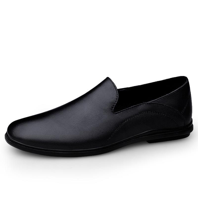 Men's Cross-Border Slip-On Leather Loafers - Spring Low-Top Casual Driving Shoes