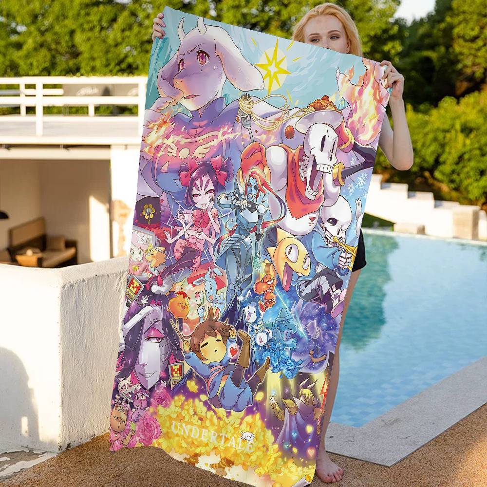 Game U-Undertale Bath Towel Microfiber Soft Water Absorbing Breathable For Girl Kids Decorative Cartoon Beach Towel