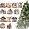 Wooden Ornaments Retro Christmas Tree Ornaments Scene Layout Supplies Wooden Pendant Craftsmanship