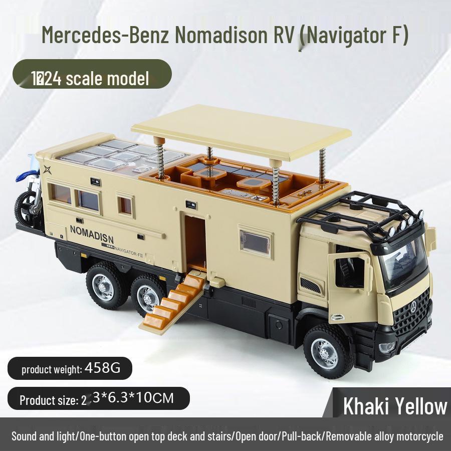 1:24 Модель автомобиля из сплава Nomad RV со звуком и светом, Игрушка с инерционным механизмом для детей