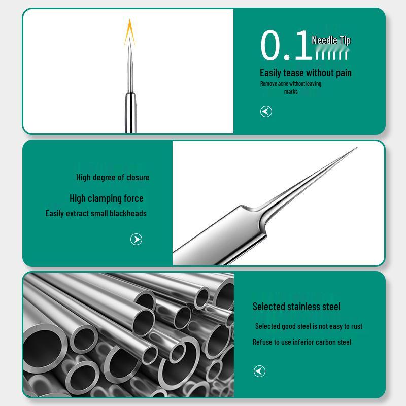 Ultra-Fine Tweezers Blackhead & Pimple Extraction Needle Set – Pointed Tip Beauty Tool for Acne Treatment