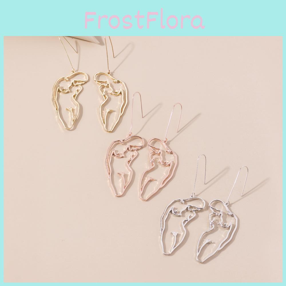 Fashionable Geometric Human Silhouette Earrings Simple Street Style Jewelry