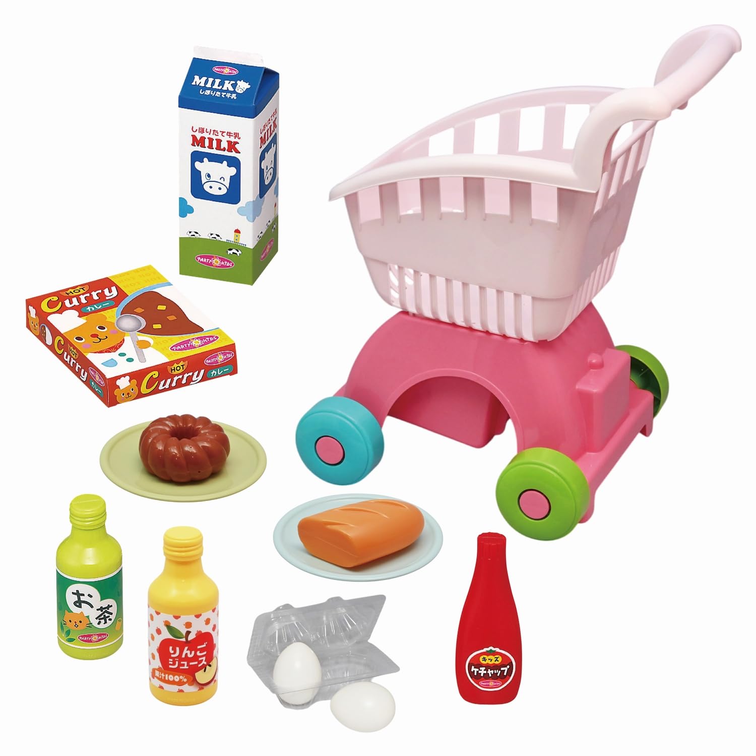 

Toy Royal Shopping Cart (Pretend Play/Shopping) Educational Toy (Realistic Egg Carton/Includes Food Accessories) Pastel Colors