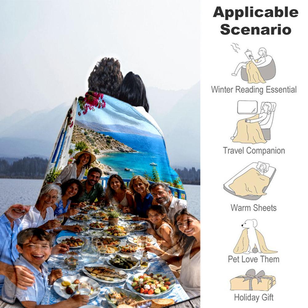 Customize Photo Personalized Picture Blanket Multi-purpose Personalized Blanket Warmthful Decor Perfect for Bedding Livingroom Office Living Room