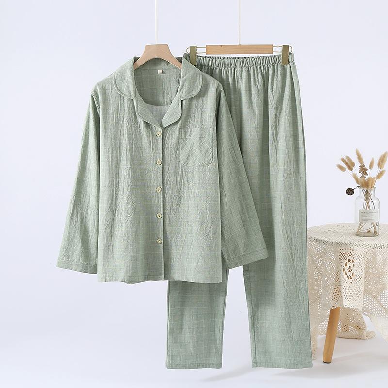 Couple Pajamas Pure Cotton Spring Women's Loungewear Cotton Set Spring and Autumn Casual Loose Men's Two-piece Set