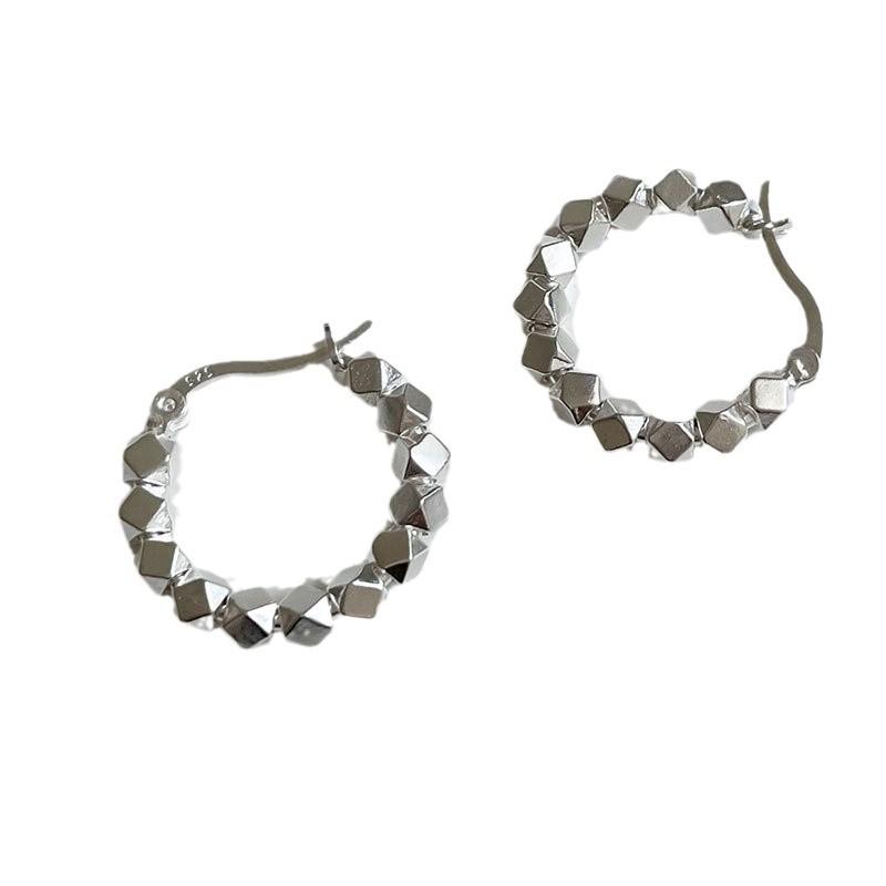 Heavy Duty Ultra-cool Asymmetric Earrings Women's Multi-faceted Irregular Hipster Temperament Trendy Elegant Classic Casual Accessories