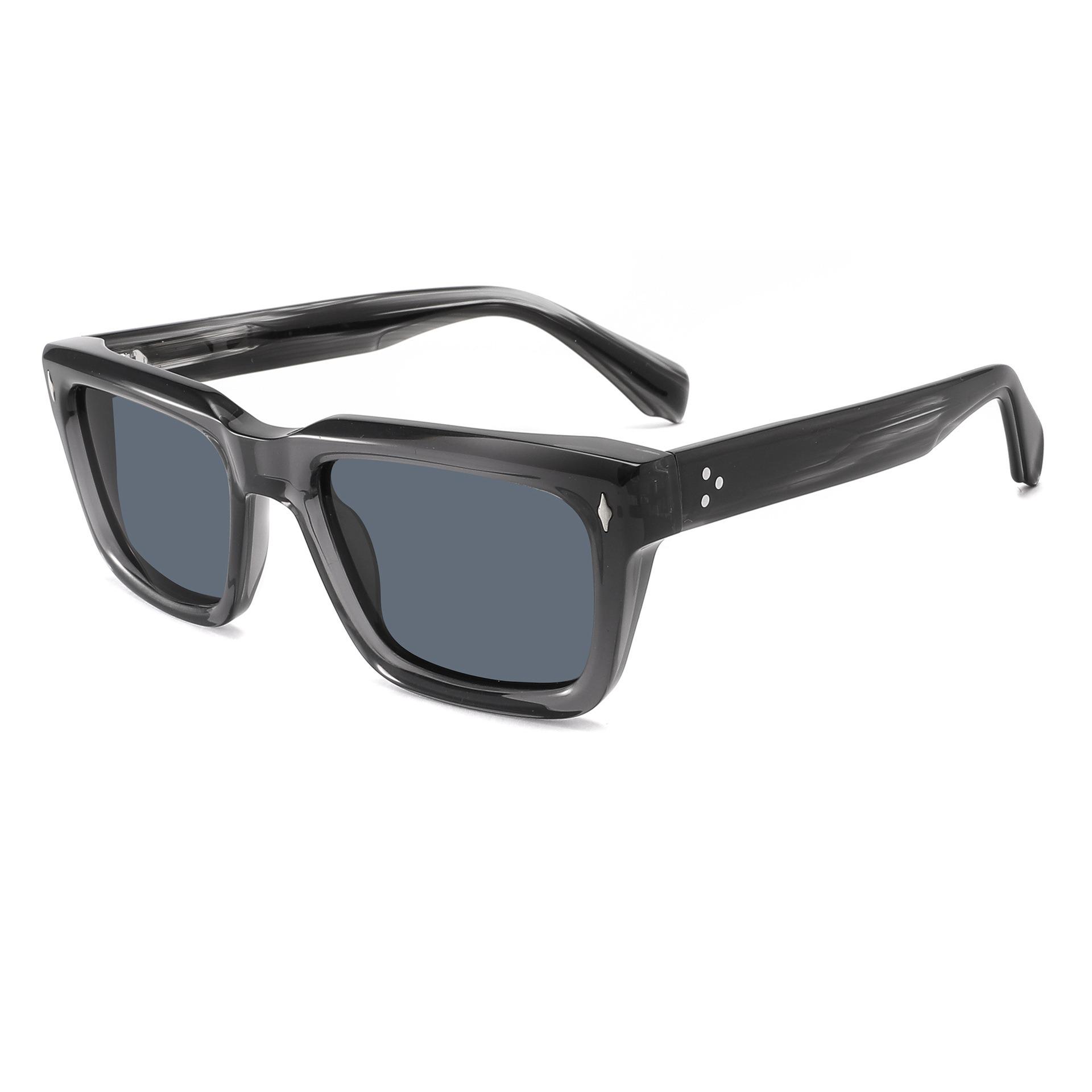 

Polarized Sunglasses Men Vintage Style Sun Glasses Retro Square Acetate Frame UV400 Lens Outdoor Eyeglasses for Man сірий