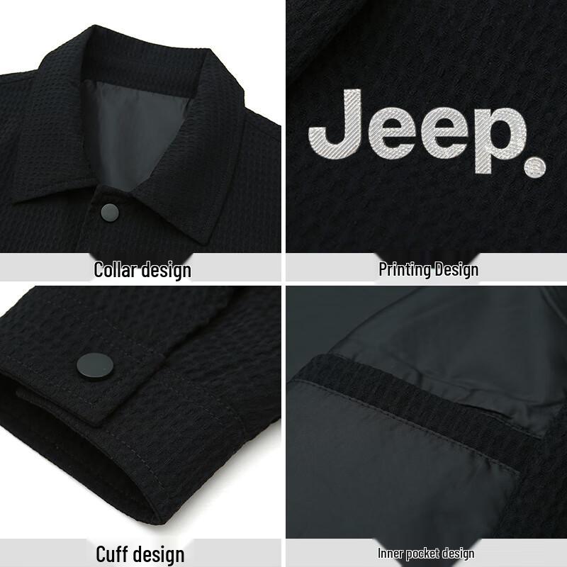 Jeep Men's Spring Autumn Lapel Windproof Casual Jacket