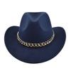 Cowboy Vintage Jazz Hat Gold-plated Chain Woolen Hat Felt Vintage Imitation Sheep Hat Cowboy Hat No