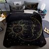 Bohemian Golden Moon Sun Print Duvet Set Bedding Kit