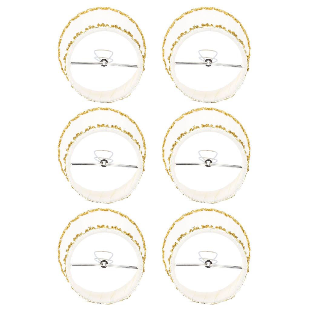 6PCS Fabric Lampshades Cloth Pleated Decorative Lamp Replacement Shade Clip On for Table Wall Lamps