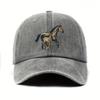 Horse and Foal Running Print Vintage Baseball Cap Distressed Casual Adjustable Hat for Men Women