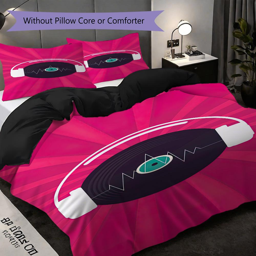 1PC Music, guitar Theme Bedding Quilt Set Quilt Cover Pillowcase Home Decoration Birthday Gift (1 * duvet cover + 2 * pillowcase, without core)