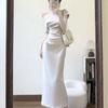 French Plus Size One-Shoulder Bodycon Summer Dress