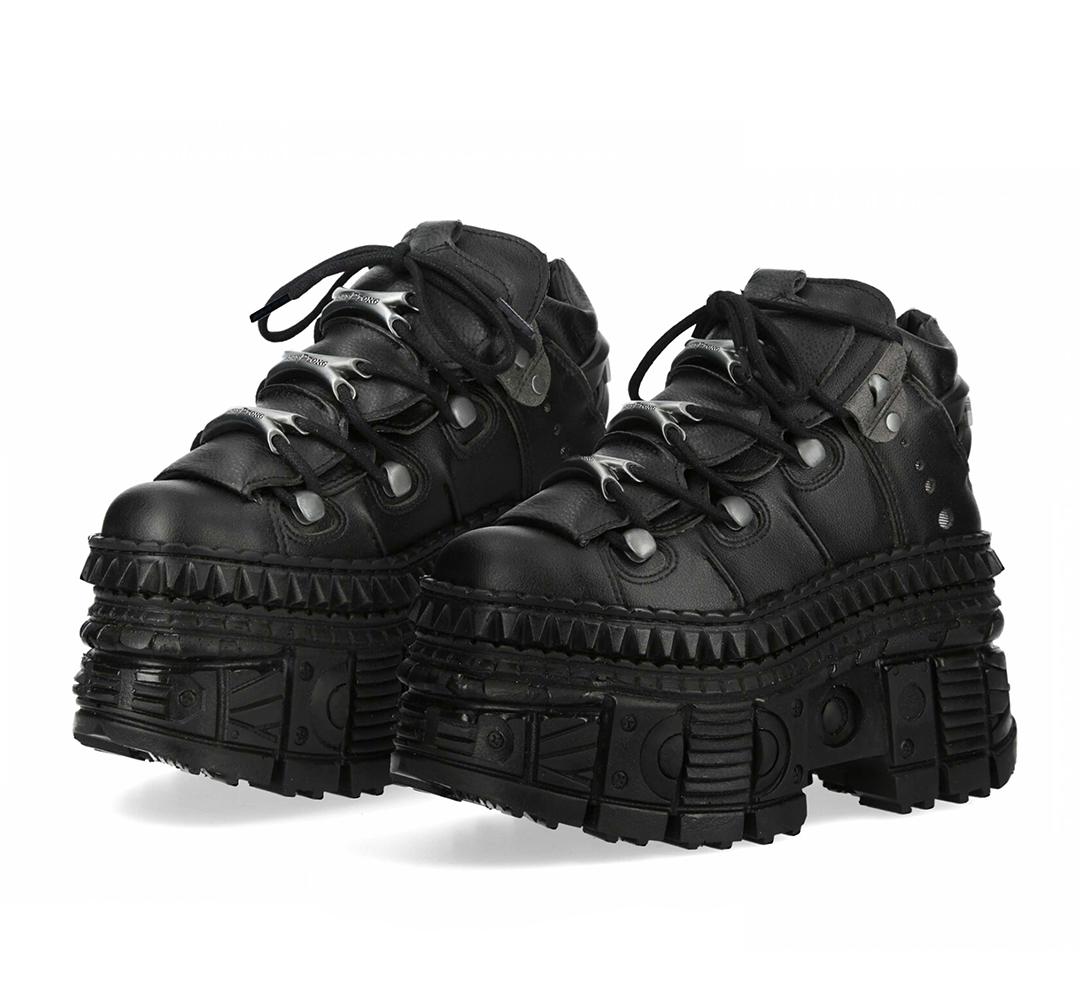 

Рок Локомотив Маленька Шкіра Готична Платформа Ретро Метал Високі Кеди Вулична Зйомка Чоловіки та Жінки Однакові Одинарні Туфлі 45 чорний