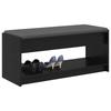 Hall Bench with Cushion and Shelf Black Oak 103 X 38 X 45 Cm