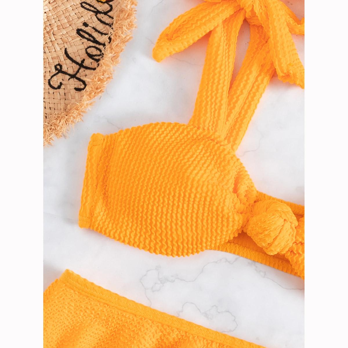 Сексуальный женский купальник с рюшами в рубчик — фото 5