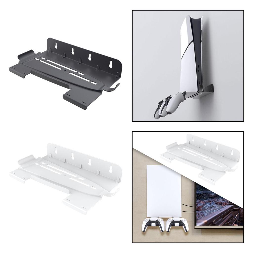 Wall Mount Console Bracket Set Gaming Shelf Detachable Accessories, Metal Rack Host