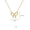 Yupsk Minimalist Korean Fashion Stainless Steel Bowknot Necklace for Women Delicate Bow Tie Charm Choker Necklaces Girls Gift