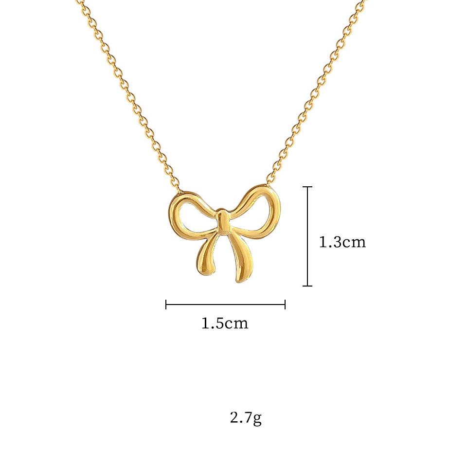 Yupsk Minimalist Korean Fashion Stainless Steel Bowknot Necklace for Women Delicate Bow Tie Charm Choker Necklaces Girls Gift