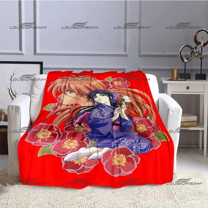 Himura Kenshin Cartoon Blanket Classic Japanese Animation Flannel Decorative Thin Blanket Portable Home Travel Office Blanket
