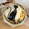 1PC Moon Cat Automatic Folding Umbrella - Compact 8-Rib Design, Durable Plastic & Iron, Lightweight for Outdoor Daily Use, Festive Gift067